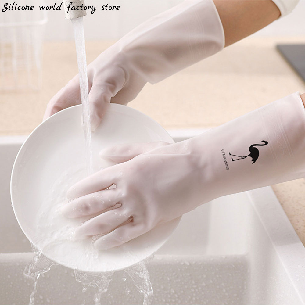 Commercial Kitchen Gloves - Silicone world 1 Pairs waterproof rubber