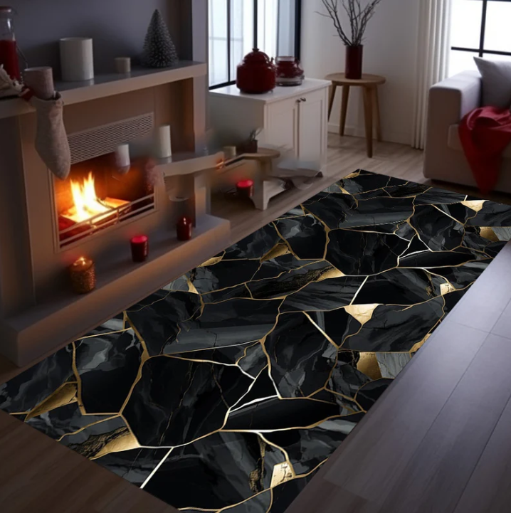 Black and Gold Marble Runner R - مراجعة Commercial Kitchen Tile Flooring وسعره