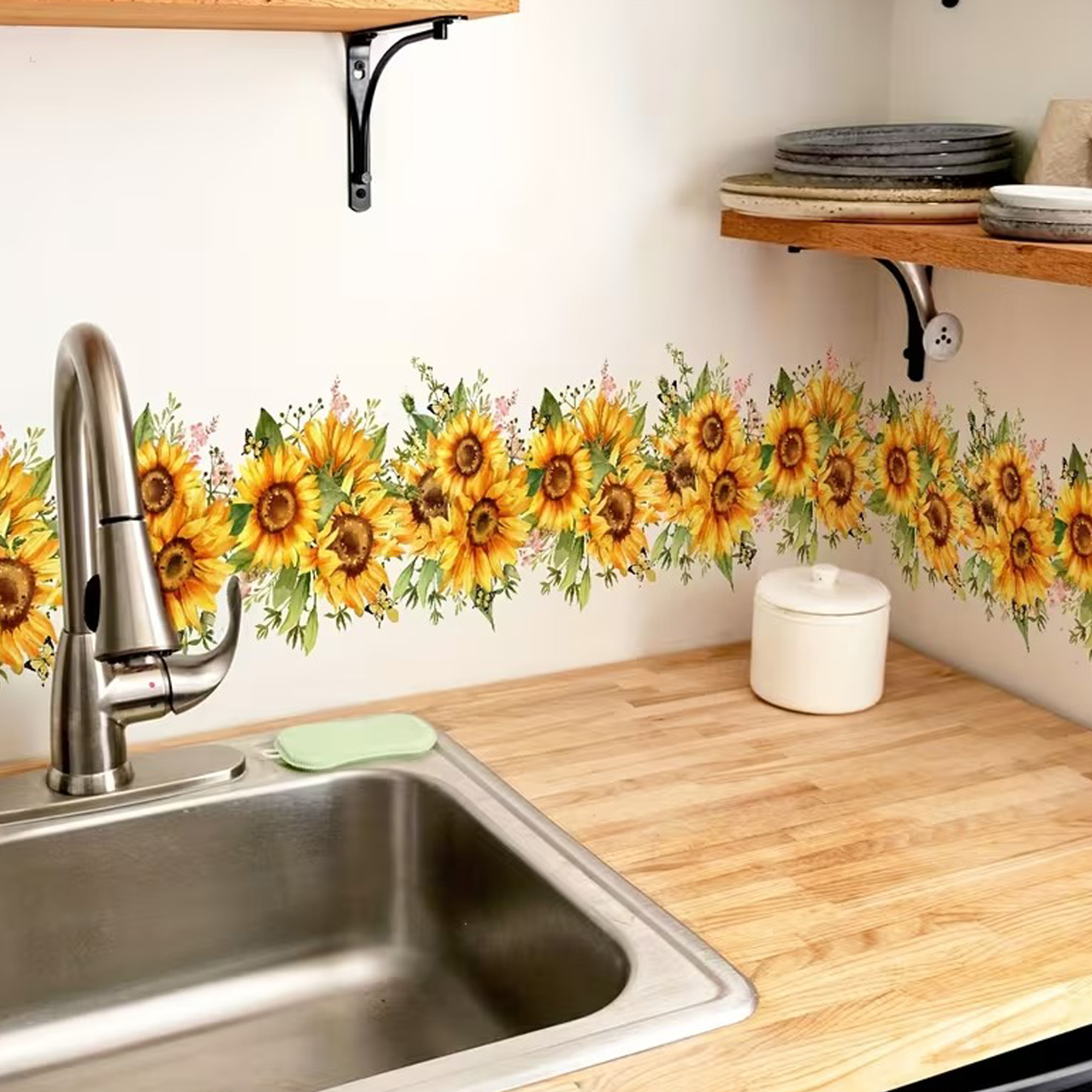 Sunflower Kitchen Wall Sticker - مراجعة Commercial Kitchen Fridge وسعره