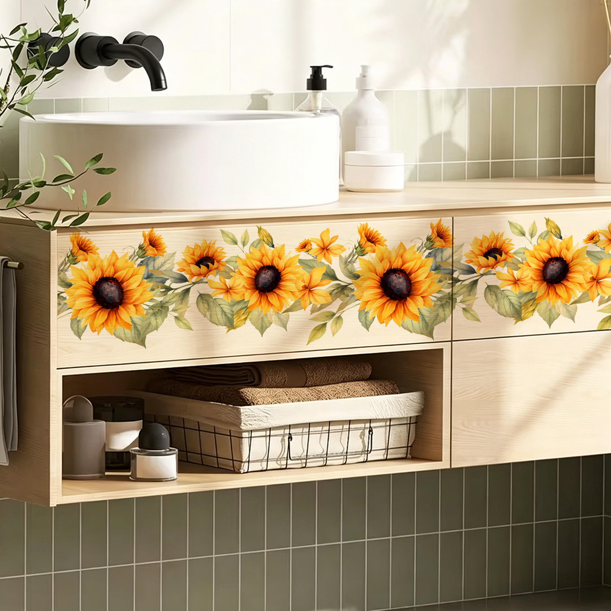 Sunflower Kitchen Wall Sticker - مراجعة Commercial Kitchen Fridge وسعره