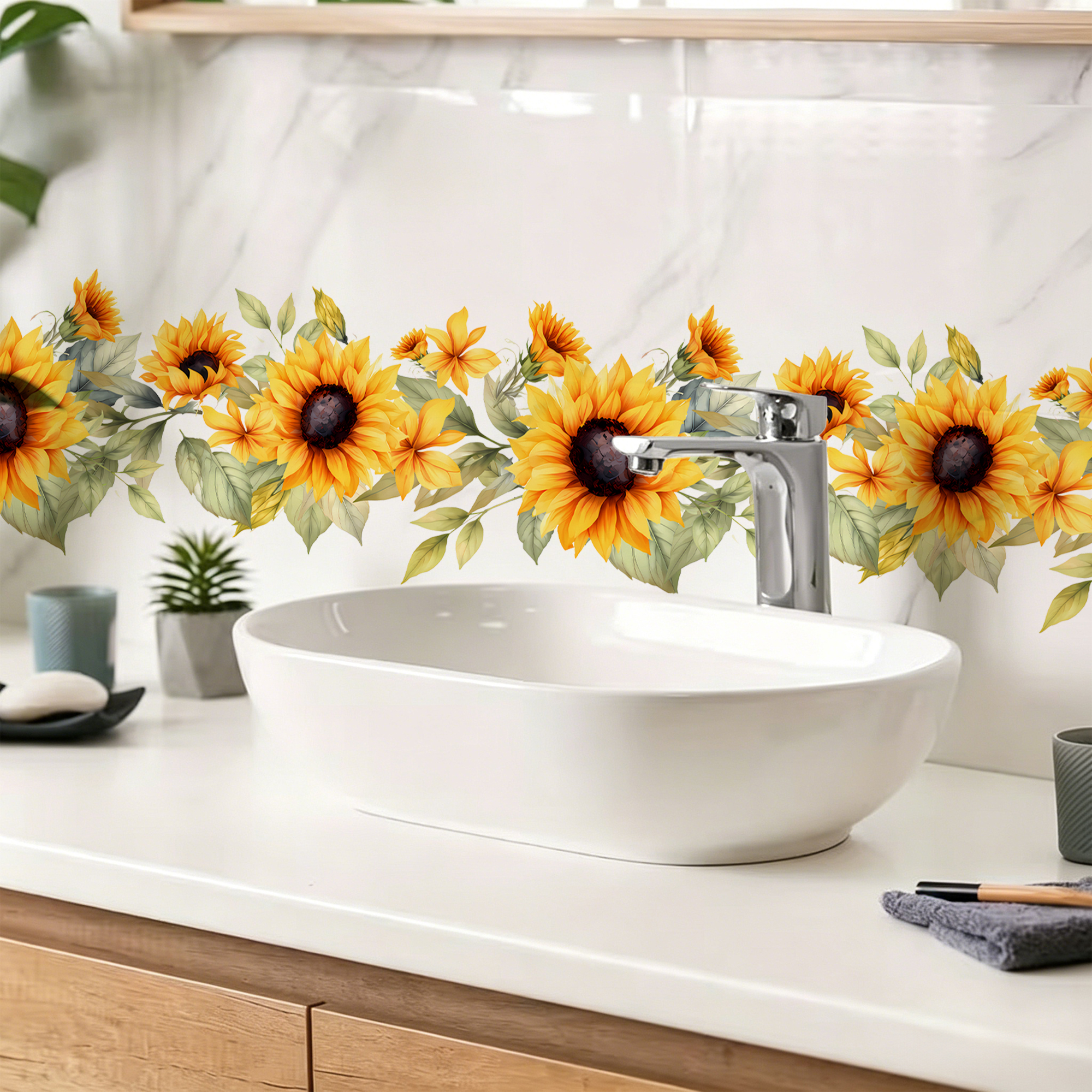 Sunflower Kitchen Wall Sticker - مراجعة Commercial Kitchen Fridge وسعره