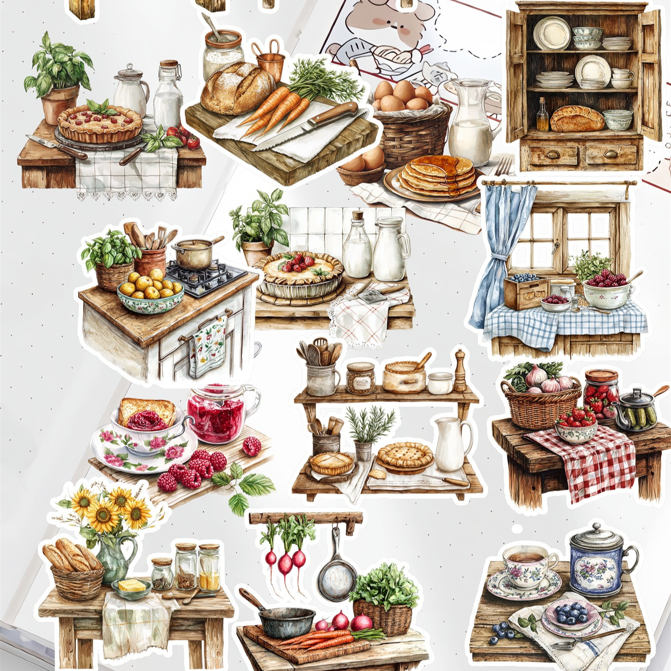 20pcs Watercolor Village Kitch - مراجعة Commercial Kitchen Fridge وسعره