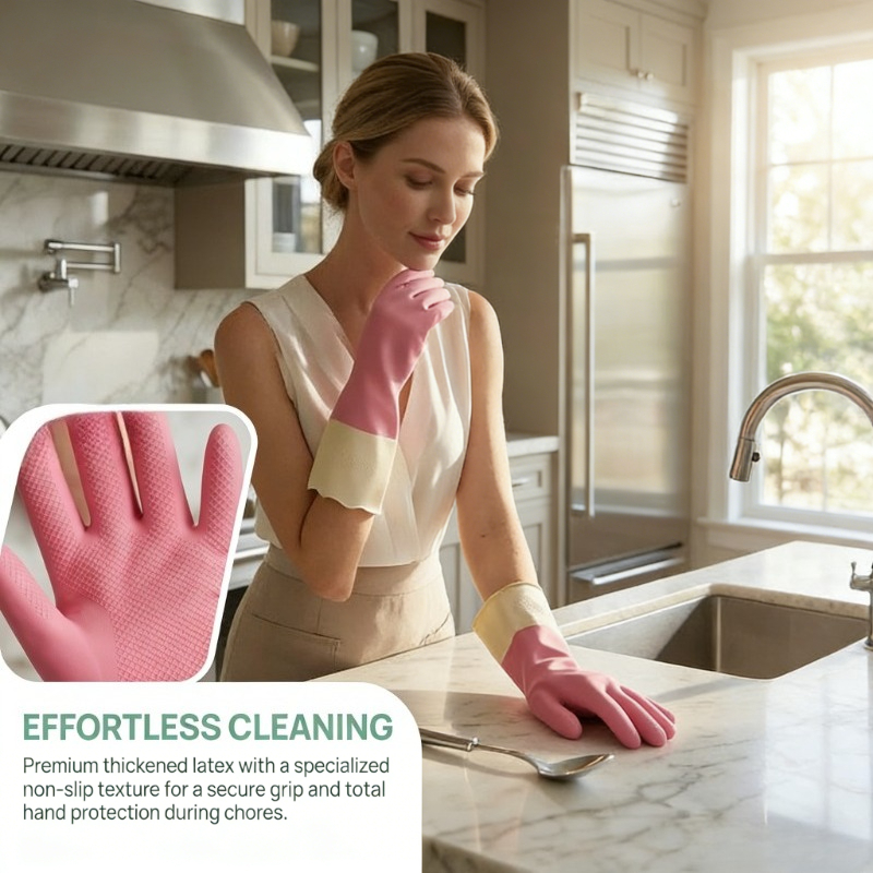 Non-slip Latex Kitchen Dishwas - مراجعة Commercial Kitchen Gloves وسعره