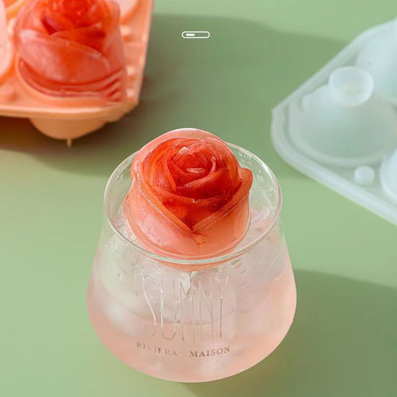 3D Rose Ice Molds 4 Holes Ice  - مراجعة Commercial Kitchen Utensil Holder وسعره