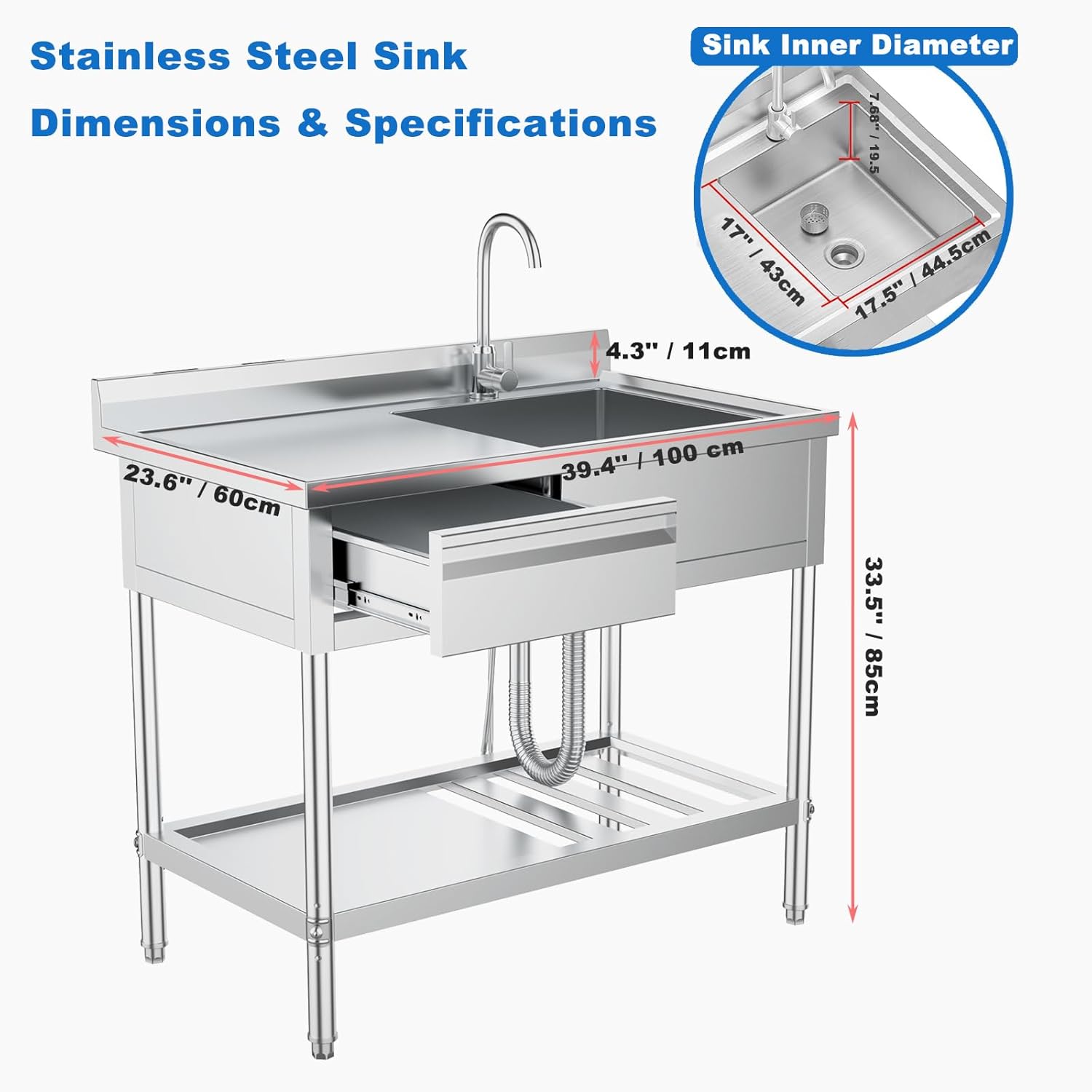 Stainless Steel Utility Sink w - مراجعة Commercial Kitchen Plumbing وسعره