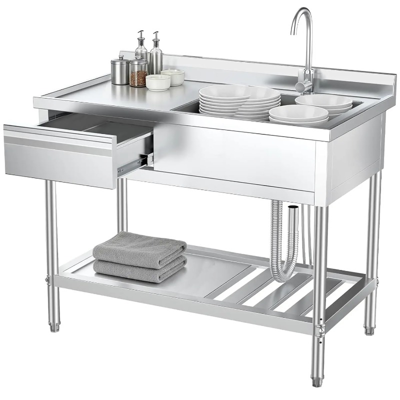 Stainless Steel Utility Sink w - مراجعة Commercial Kitchen Plumbing وسعره