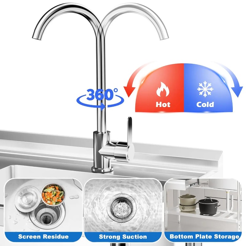 Stainless Steel Utility Sink w - مراجعة Commercial Kitchen Plumbing وسعره