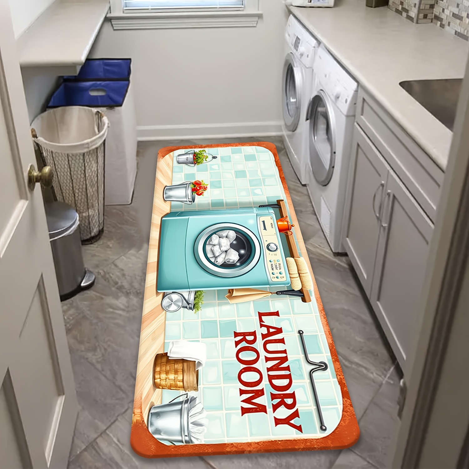 Retro Tile Washer Utensil Prin - مراجعة Commercial Kitchen Tile Flooring وسعره