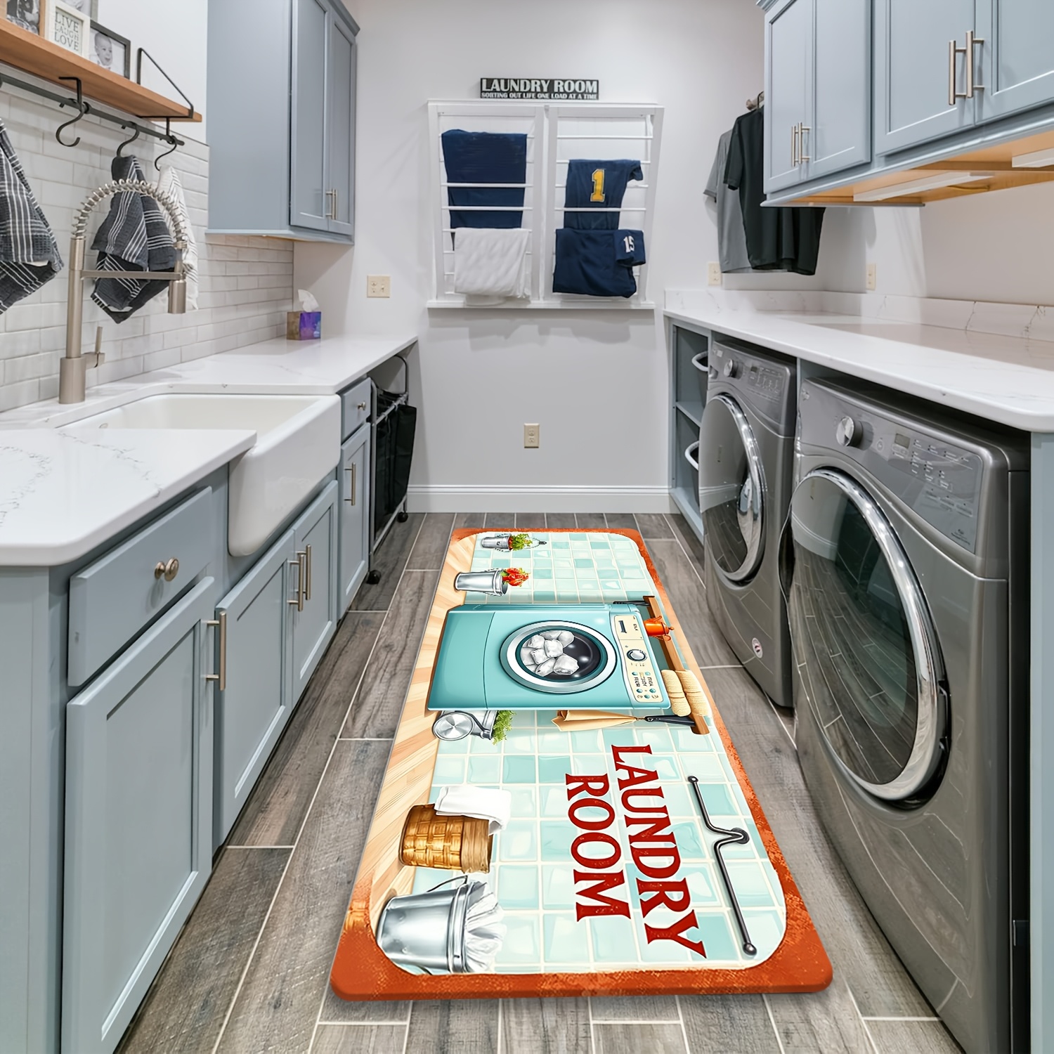 Retro Tile Washer Utensil Prin - مراجعة Commercial Kitchen Tile Flooring وسعره