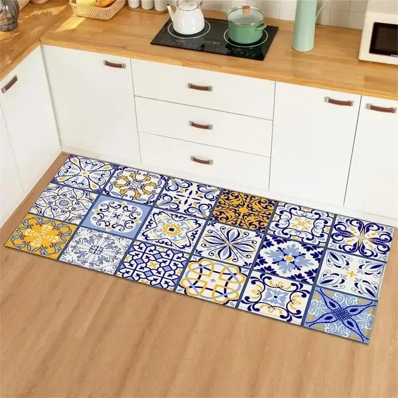 Blue Yellow Vintage Tile Colla - مراجعة Commercial Kitchen Tile Flooring وسعره