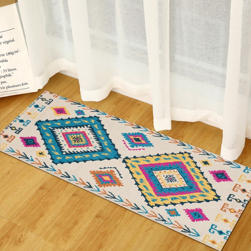 Long Rug Mediterranean Blue-Wh - مراجعة Commercial Kitchen Tile Flooring وسعره